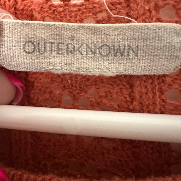 Outerknown Terracotta Bardot Pointelle Sweater - Picture 4 of 6